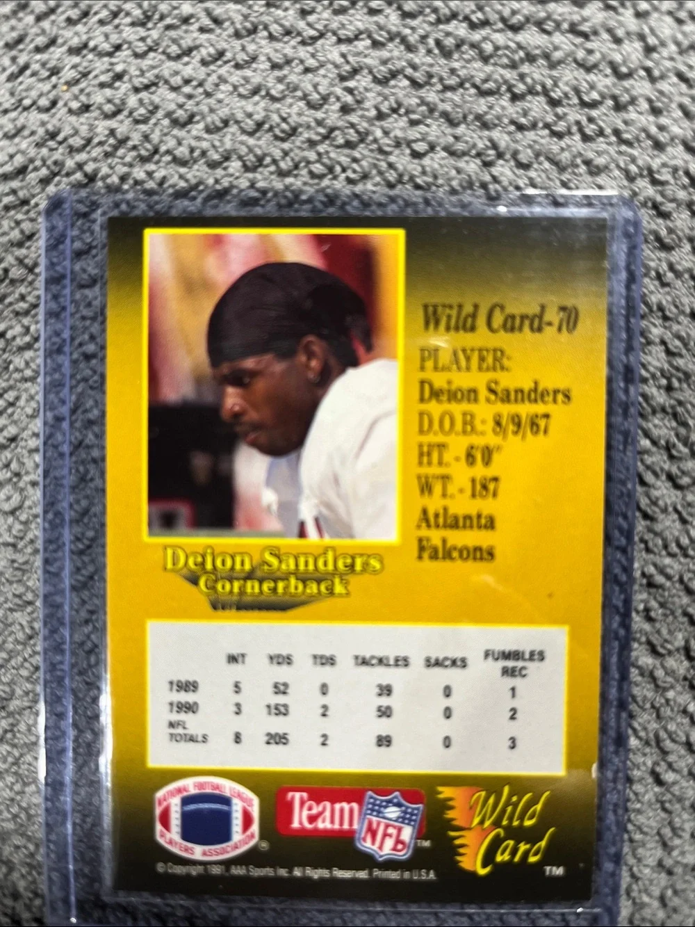 1991 Premier NFL Edition Wild Card Deion Sanders
